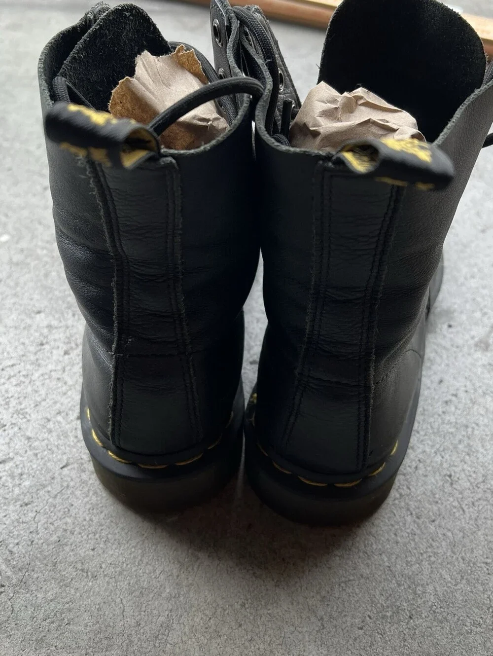 Doc Martens Air Wair 1460 W Black Bounce Sole Combat Style Boots Womens Size 6